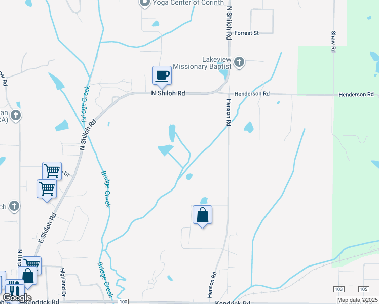 map of restaurants, bars, coffee shops, grocery stores, and more near in Corinth