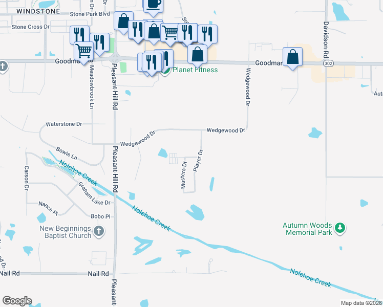 map of restaurants, bars, coffee shops, grocery stores, and more near 5332 Tournament Drive in Olive Branch