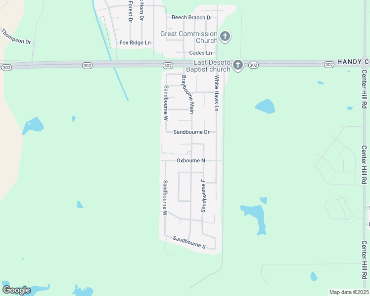 map of restaurants, bars, coffee shops, grocery stores, and more near 6565 Braybourne Main in Olive Branch