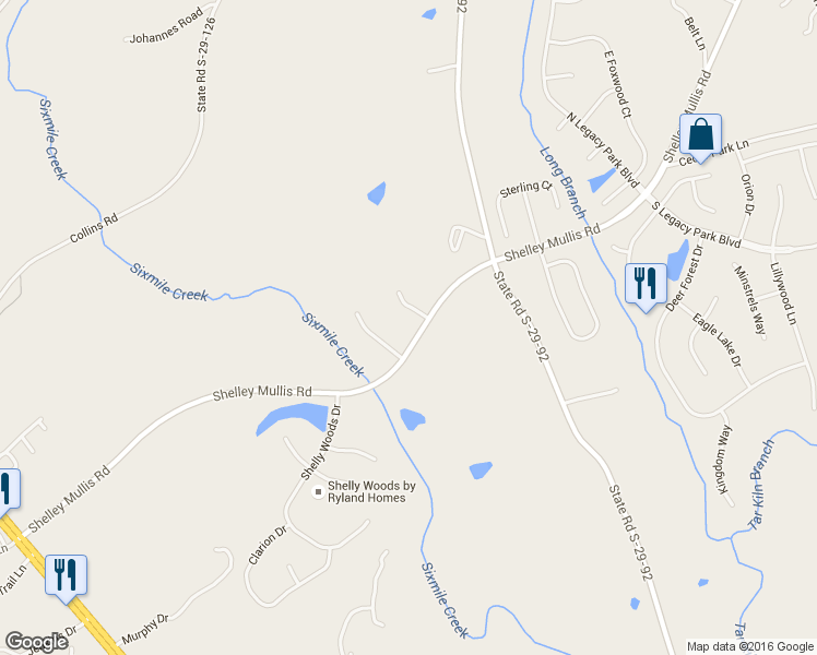 map of restaurants, bars, coffee shops, grocery stores, and more near 8441 Shelley Mullis Rd in Fort Mill