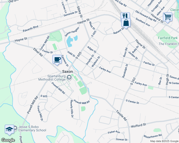 map of restaurants, bars, coffee shops, grocery stores, and more near 324 Case Avenue in Spartanburg