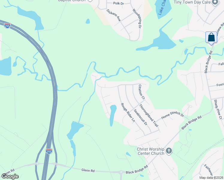 map of restaurants, bars, coffee shops, grocery stores, and more near 1547 Rough Rider Lane in Parkton