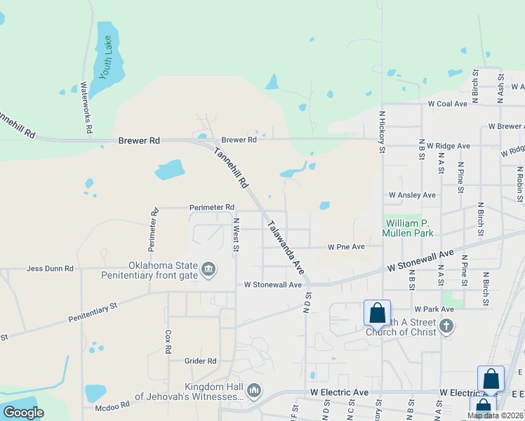 map of restaurants, bars, coffee shops, grocery stores, and more near 1309 West Chestnut Avenue in McAlester