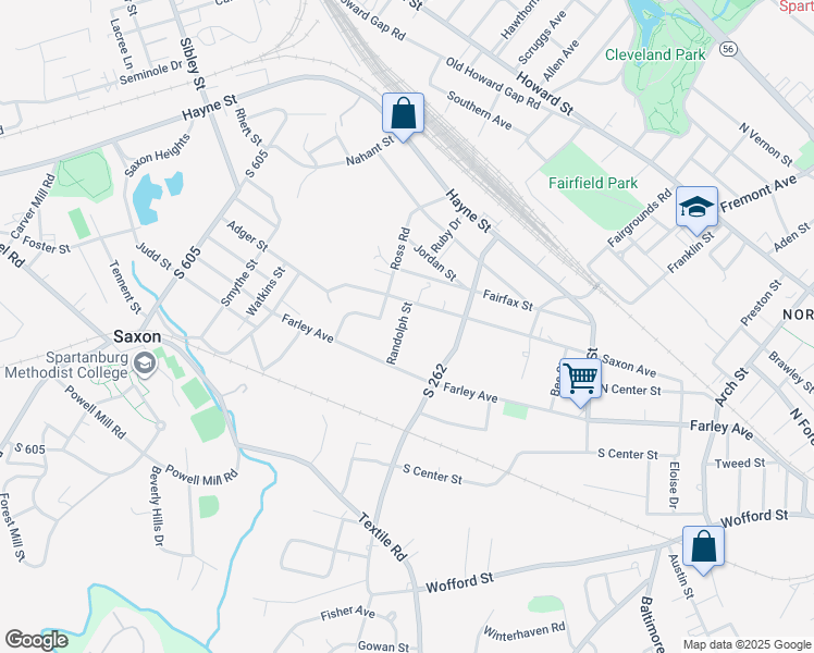 map of restaurants, bars, coffee shops, grocery stores, and more near 811 Saxon Avenue in Spartanburg