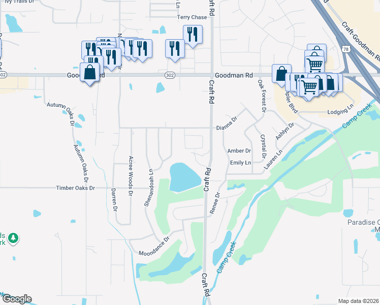 map of restaurants, bars, coffee shops, grocery stores, and more near 6758 Indigo Lake Drive in Olive Branch