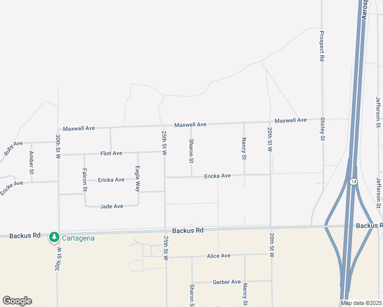 map of restaurants, bars, coffee shops, grocery stores, and more near Sharon Street in Mojave
