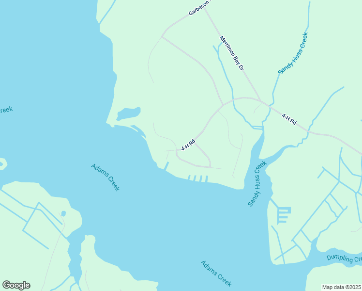 map of restaurants, bars, coffee shops, grocery stores, and more near 102 Staysail Lane in Beaufort