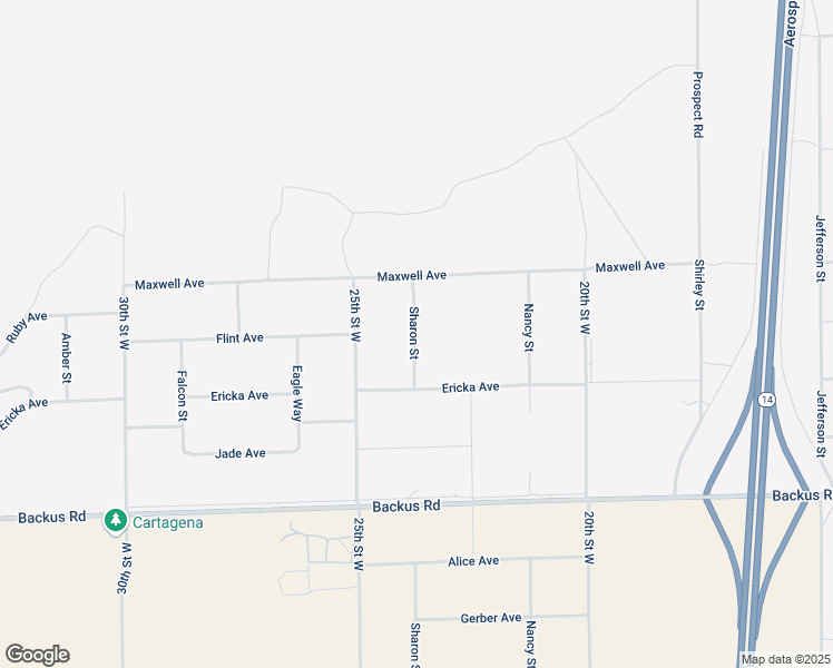 map of restaurants, bars, coffee shops, grocery stores, and more near Sharon Street in Mojave