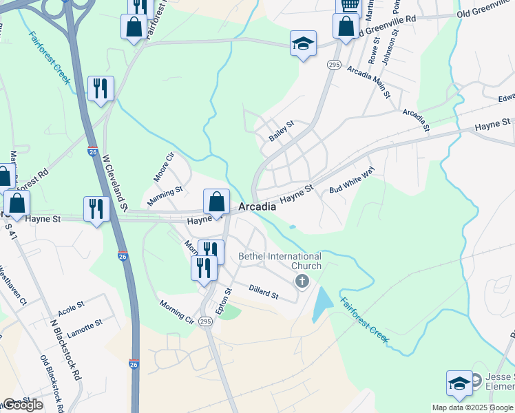map of restaurants, bars, coffee shops, grocery stores, and more near in Arcadia