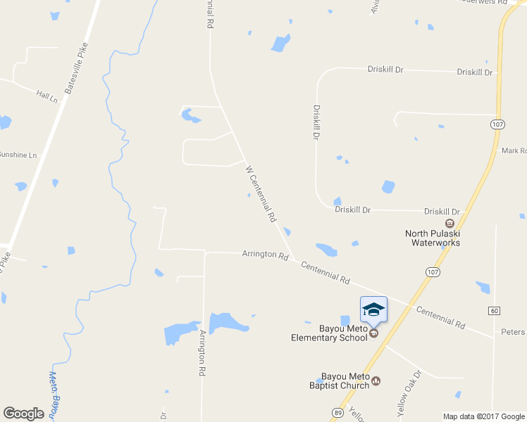 map of restaurants, bars, coffee shops, grocery stores, and more near 9921 West Centennial Road in Cabot