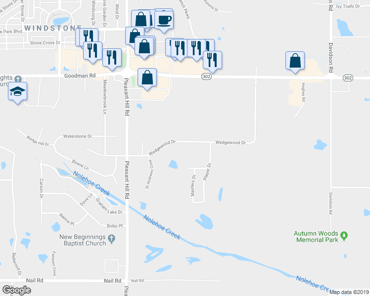map of restaurants, bars, coffee shops, grocery stores, and more near 5295 Wedgewood Drive in Olive Branch