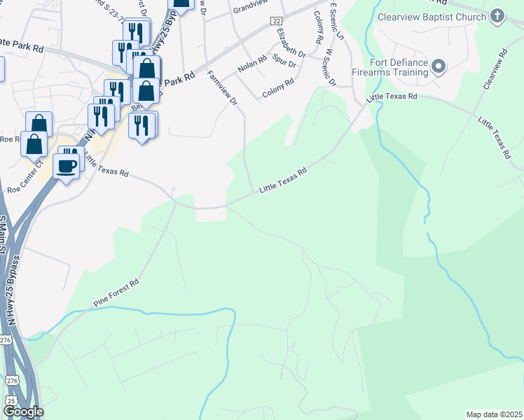 map of restaurants, bars, coffee shops, grocery stores, and more near 410 Little Texas Road in Travelers Rest