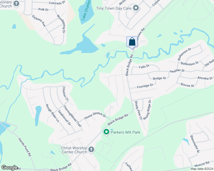 map of restaurants, bars, coffee shops, grocery stores, and more near 4226 Donegal Road in Hope Mills