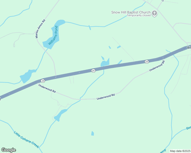 map of restaurants, bars, coffee shops, grocery stores, and more near 8865 Roseboro Highway in Roseboro