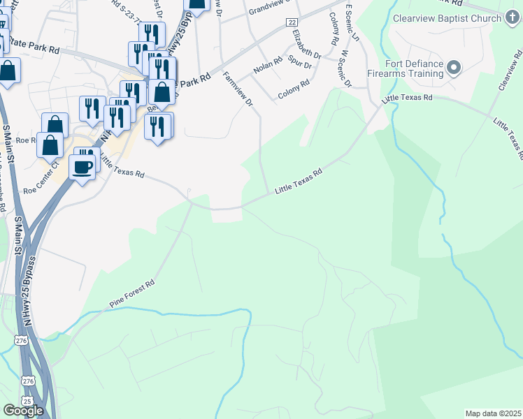 map of restaurants, bars, coffee shops, grocery stores, and more near 410 Little Texas Road in Travelers Rest