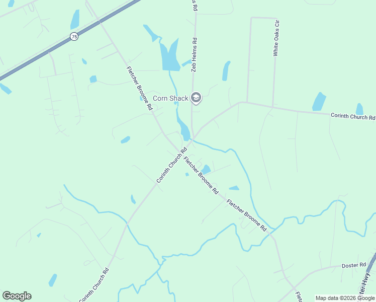 map of restaurants, bars, coffee shops, grocery stores, and more near 2911 Corinth Church Road in Monroe