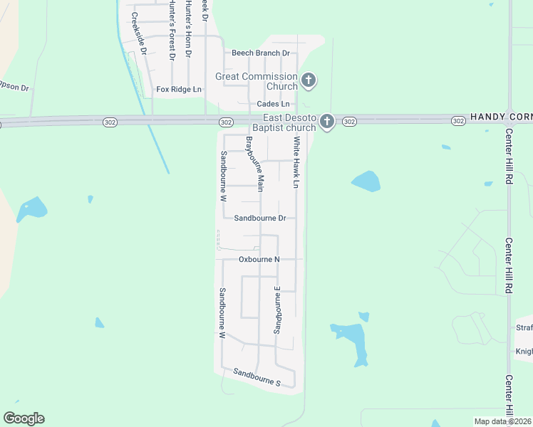 map of restaurants, bars, coffee shops, grocery stores, and more near 6654 Braybourne Main in Olive Branch
