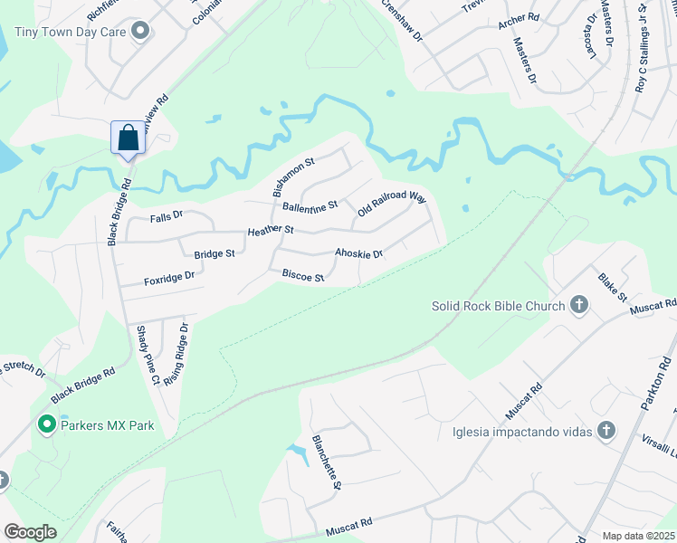 map of restaurants, bars, coffee shops, grocery stores, and more near 5407 Biscoe Street in Hope Mills