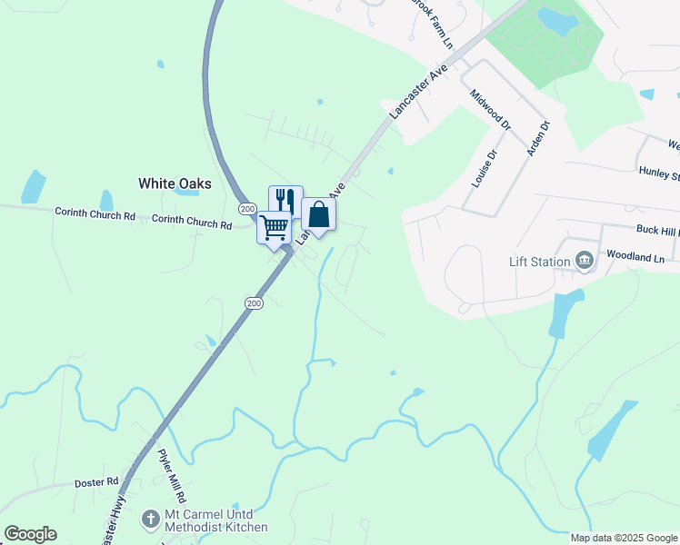 map of restaurants, bars, coffee shops, grocery stores, and more near 1923 Stoney Point Circle in Monroe