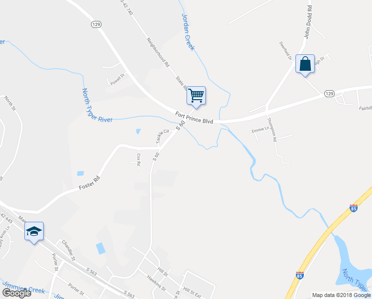 map of restaurants, bars, coffee shops, grocery stores, and more near 2487 John Dodd Road in Wellford