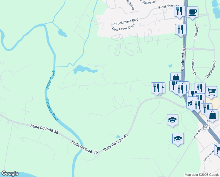 map of restaurants, bars, coffee shops, grocery stores, and more near 331 Point Carpenter Rd in Fort Mill