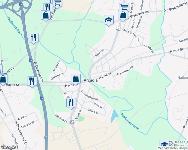 map of restaurants, bars, coffee shops, grocery stores, and more near in Arcadia
