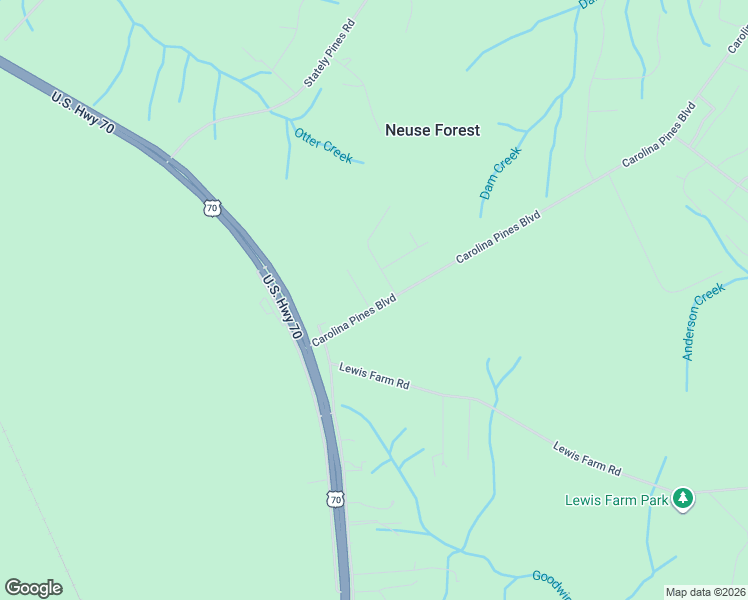 map of restaurants, bars, coffee shops, grocery stores, and more near 109 Carolina Pines Boulevard in New Bern