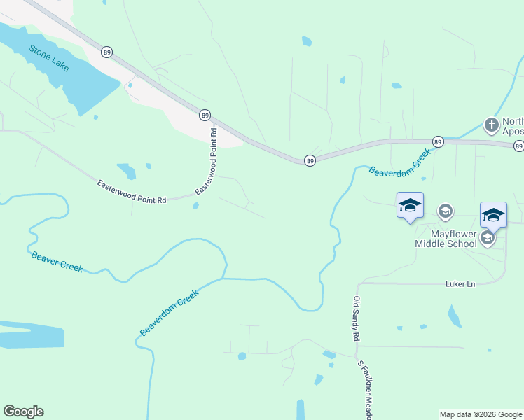 map of restaurants, bars, coffee shops, grocery stores, and more near 31 Tribal Ridge in Mayflower