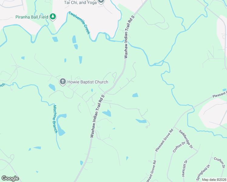 map of restaurants, bars, coffee shops, grocery stores, and more near 1405 Saratoga Woods Drive in Waxhaw