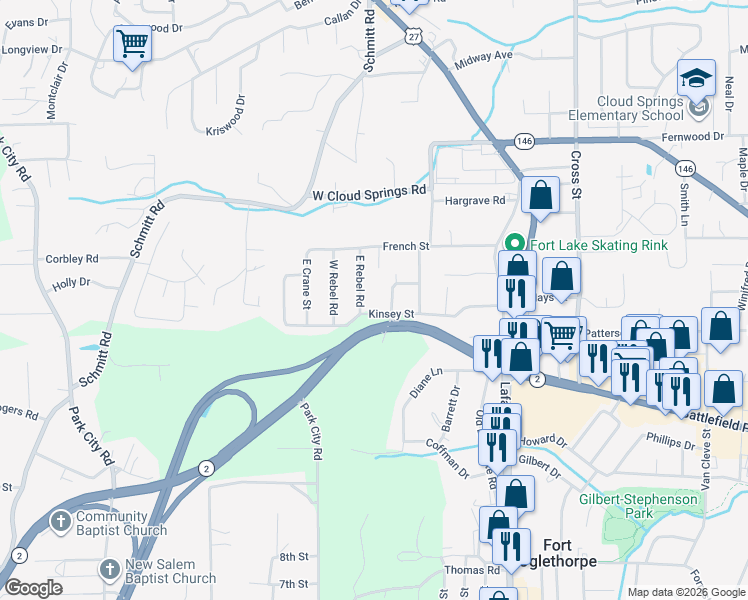 map of restaurants, bars, coffee shops, grocery stores, and more near in 