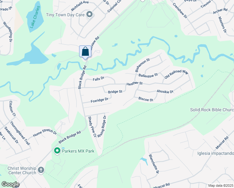 map of restaurants, bars, coffee shops, grocery stores, and more near 4319 Bridge Street in Hope Mills