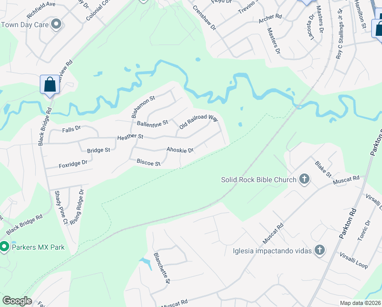 map of restaurants, bars, coffee shops, grocery stores, and more near 5303 Ahoskie Drive in Hope Mills