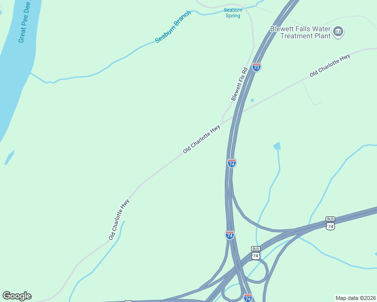 map of restaurants, bars, coffee shops, grocery stores, and more near 457 Old Charlotte Highway in Rockingham