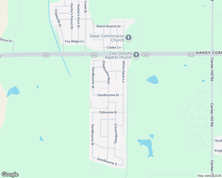 map of restaurants, bars, coffee shops, grocery stores, and more near 6654 Braybourne Main in Olive Branch