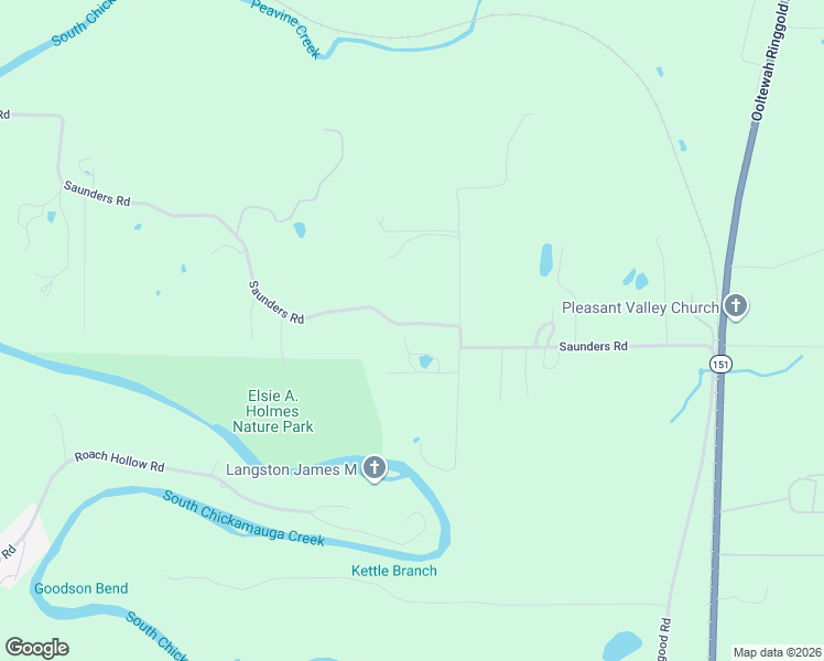 map of restaurants, bars, coffee shops, grocery stores, and more near 2019 Saunders Road in Ringgold