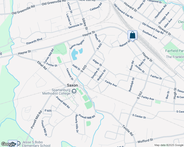 map of restaurants, bars, coffee shops, grocery stores, and more near 14 Smythe Street in Spartanburg