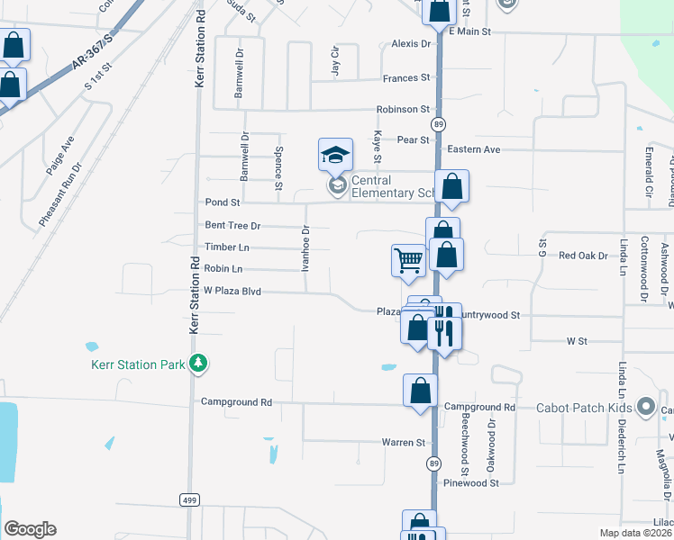 map of restaurants, bars, coffee shops, grocery stores, and more near 11 Plaza Cove in Cabot