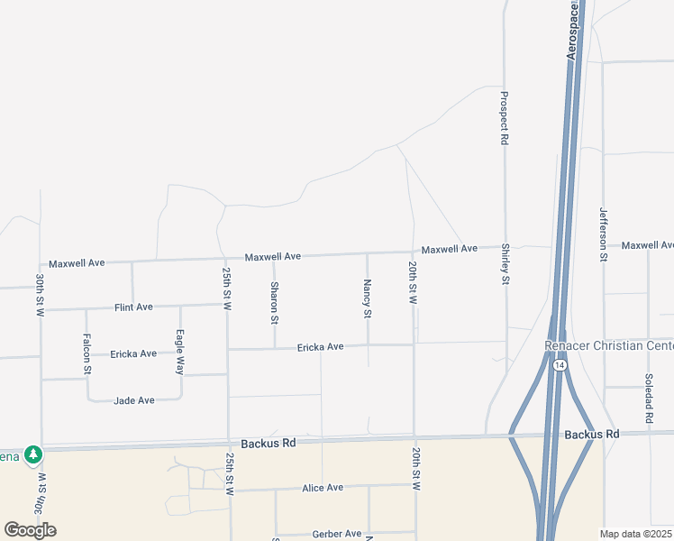 map of restaurants, bars, coffee shops, grocery stores, and more near Maxwell Avenue in Mojave