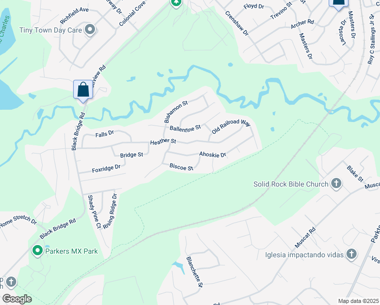 map of restaurants, bars, coffee shops, grocery stores, and more near 5426 Ahoskie Drive in Hope Mills