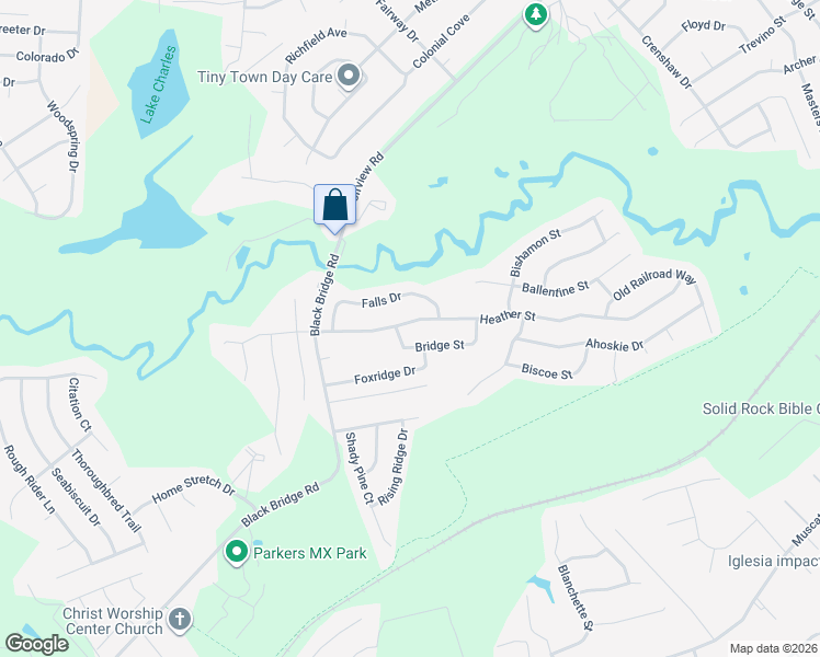 map of restaurants, bars, coffee shops, grocery stores, and more near 5551 Heather Street in Hope Mills