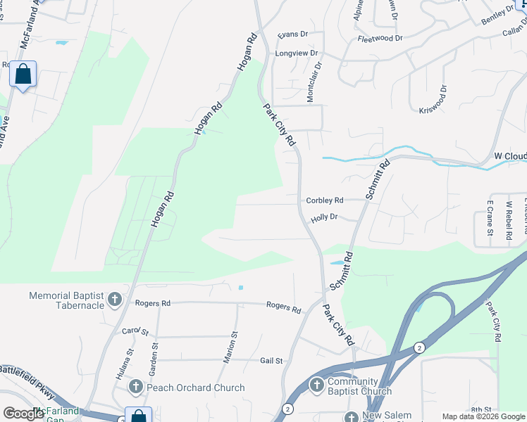 map of restaurants, bars, coffee shops, grocery stores, and more near 103B Anderson Road in Rossville