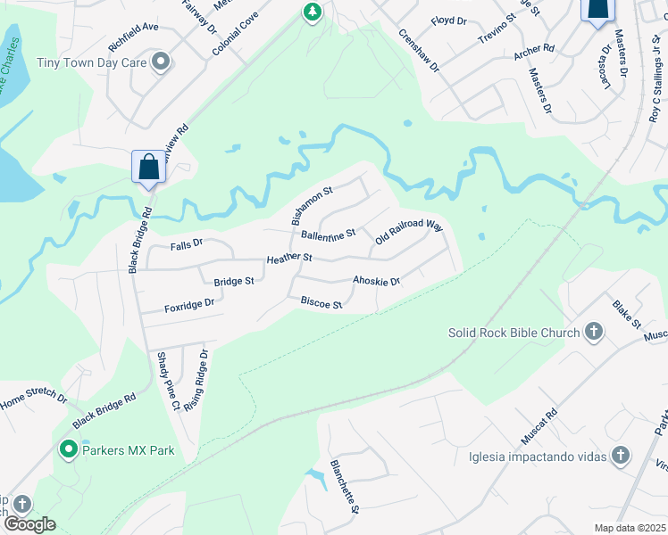 map of restaurants, bars, coffee shops, grocery stores, and more near 5349 Heather Street in Hope Mills