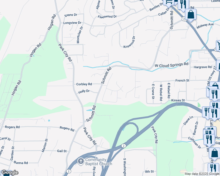 map of restaurants, bars, coffee shops, grocery stores, and more near 47 Cavalry Court in Fort Oglethorpe