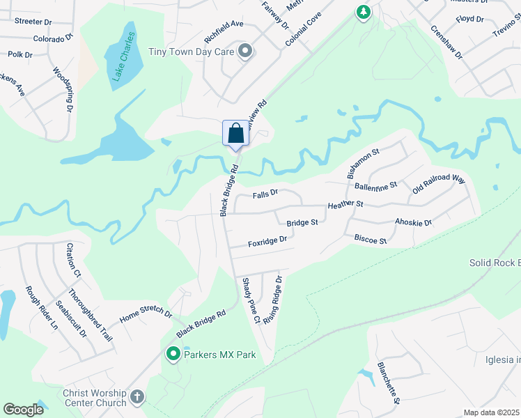 map of restaurants, bars, coffee shops, grocery stores, and more near 5566 Heather Street in Hope Mills