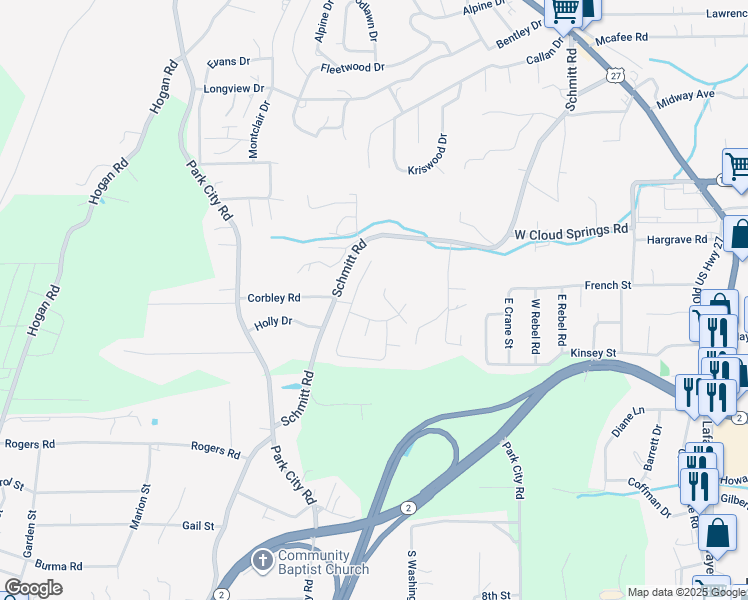 map of restaurants, bars, coffee shops, grocery stores, and more near 47 Cavalry Court in Fort Oglethorpe