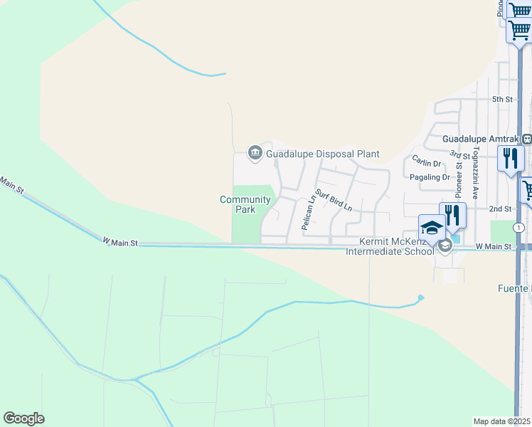 map of restaurants, bars, coffee shops, grocery stores, and more near 230 Calle Cesar E Chavez in Guadalupe