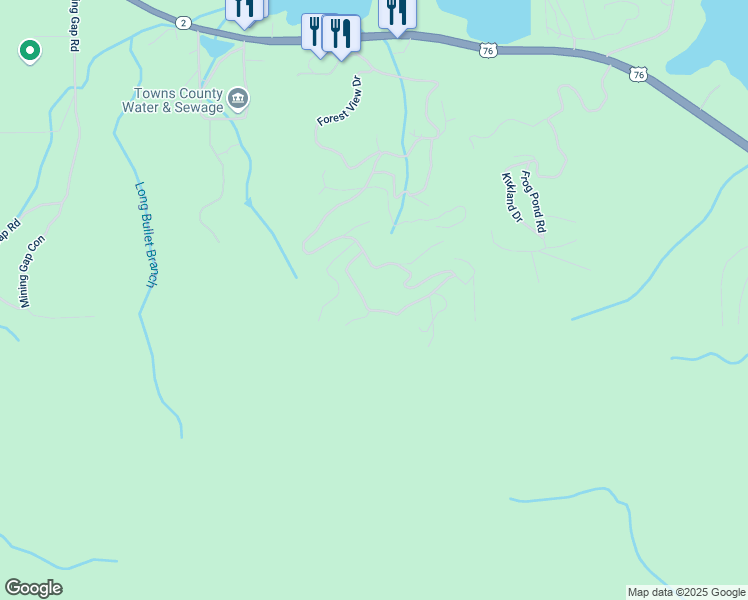 map of restaurants, bars, coffee shops, grocery stores, and more near 794 Ramey Mountain Road in Hiawassee