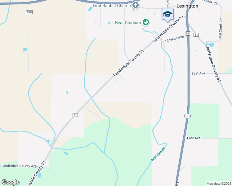 map of restaurants, bars, coffee shops, grocery stores, and more near 10942 County Road 71 in Lexington