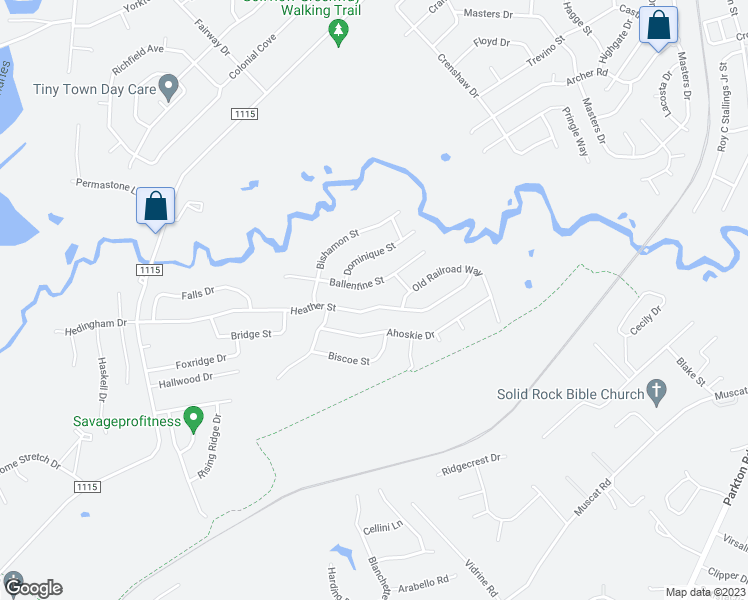 map of restaurants, bars, coffee shops, grocery stores, and more near 5342 Heather Street in Hope Mills
