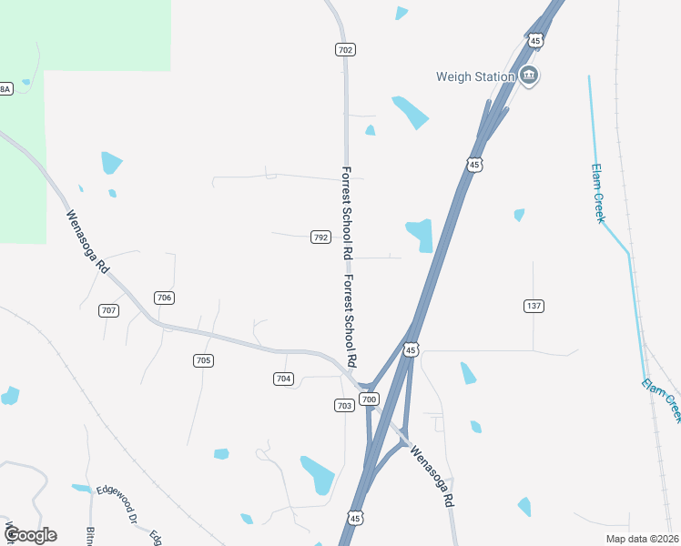 map of restaurants, bars, coffee shops, grocery stores, and more near 29 Forrest School Road in Corinth